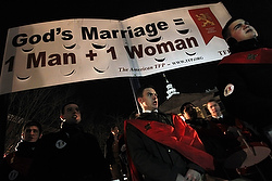 MAN SINGS DURING RALLY IN SUPPORT OF TRADITIONAL MARRIAGE NEAR MARYLAND STATE CAPITOL