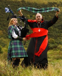 CARDINAL O'BRIEN UNVEILS PAPAL TARTAN IN SCOTLAND