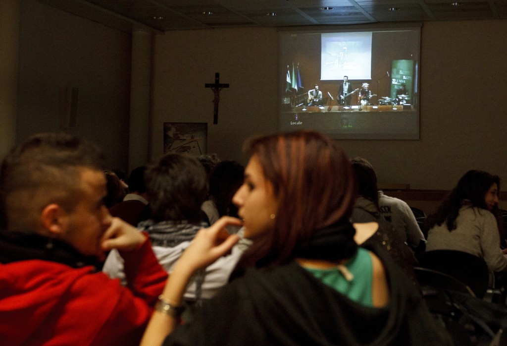 Young people watch rock concert sponsored by Pontifical Council for Culture