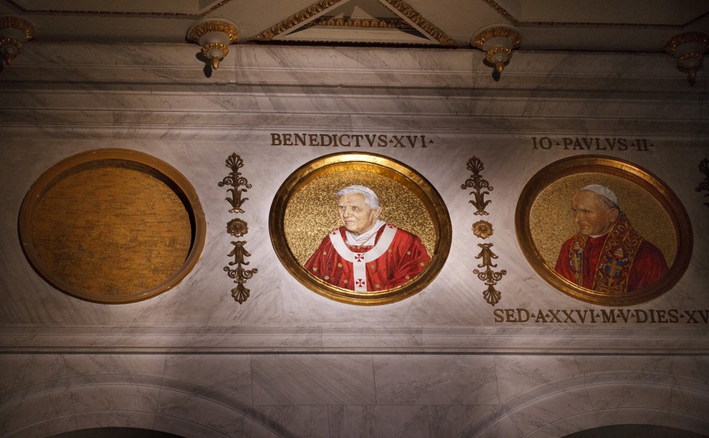 Medallion of next pope to be placed in slot next to Pope Benedict XVI