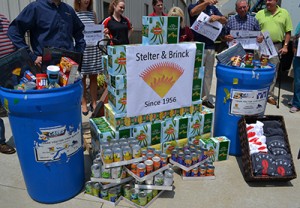 The donation from Stelter and Brinck would have likely filled three St. Vincent DePaul donation barrels. (CT Photo/John Stegeman)