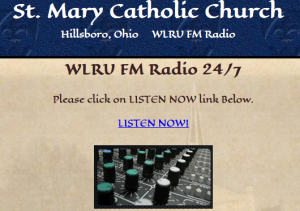 A screen capture shows the link where web users can listen live to WLRU. (Screen shot)