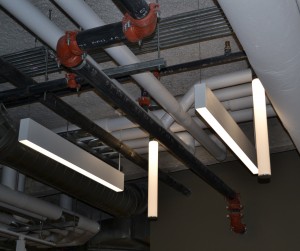 Unique LED lighting and a new HVAC system allowed for an "open ceiling" concept. (CT Photo/John Stegeman)