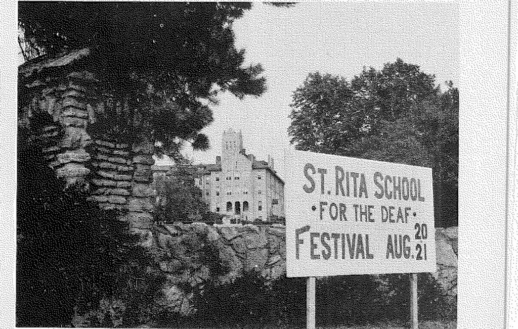 A sign advertises St. Rita School for the Deaf's summer festival in this undated file photo. St. Rita announced Friday it has ended the festival after 99 years. (CT File)