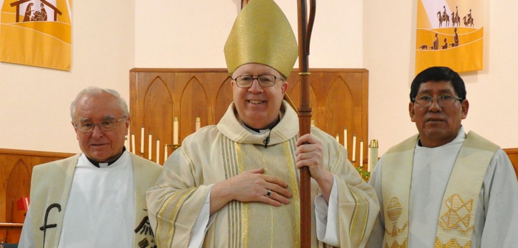 Comboni Missionary Father Rodolfo Coaquira Hilaje, right, was installed as chaplain moderator of the San Carlos Borromeo Hispanic Community. (Courtesy Photo)