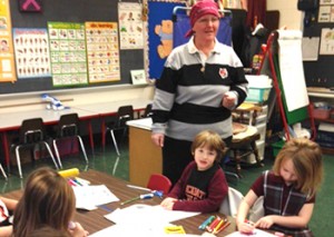 Lisa Miller, a kindergarten teacher at St. Nicholas Academy, as used her battle with breast cancer as way to teach her students lessons of faith. (CT Photo/Eileen Connelly, OSU)