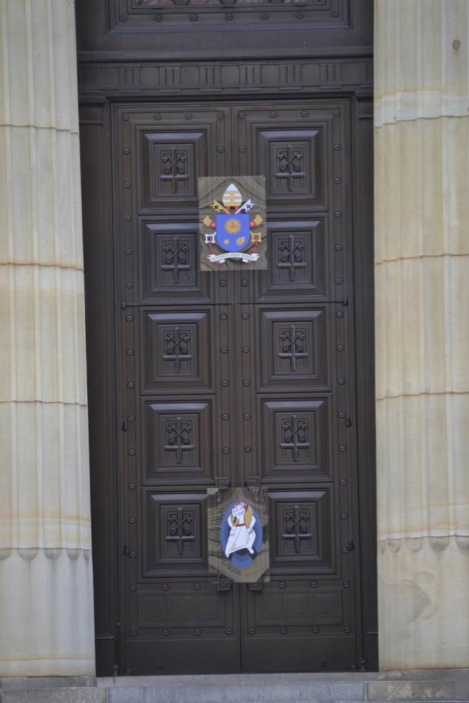A door of the Cathedral of St. Peter in Chains in Cincinnati that will serve as a holy door during the Year of Mercy is shown sealed in November of 2015. (CT Photo/John Stegeman)