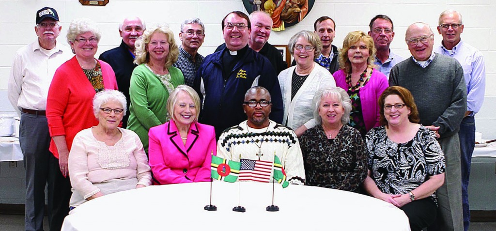 Parish council members from St. Mary and St. Boniface parishes welcome visitor from Dominica. (Courtesy Photo)