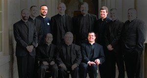 Three men from Mount St. Mary's Seminary are being ordained for other dioceses. Highlighted from left are Deacons Thomas Reagan, Jason Bertke, Jeffrey Smith. (Courtesy Photo/Susan DeClercq)