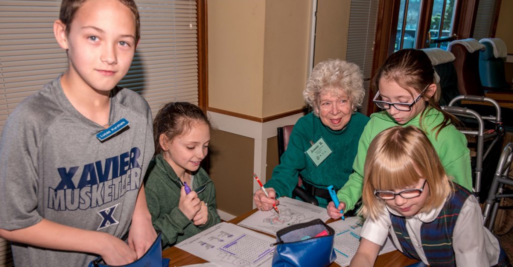 Students visit with a person. (courtesy photo)