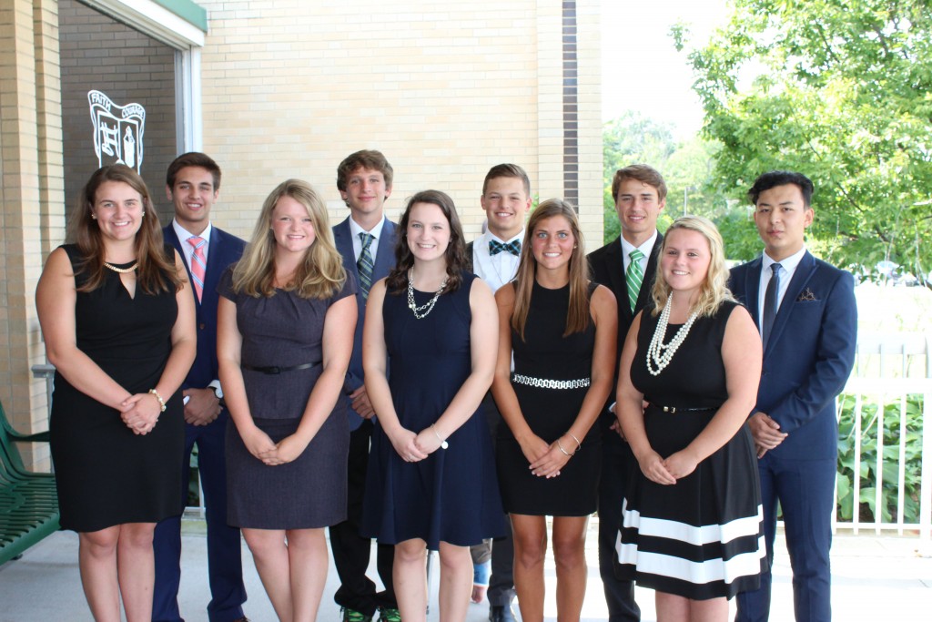 The 2016 Badin High School Homecoming court includes, front row from left, queen candidates Sarah Schuster, Libby Crank, Danielle Pate, Ali Stang and Katie Brown; at rear, from left, are king candidates Dominic Scalf, Patrick Johnson, A.J. Ernst, Josh Wolpert and Ankaier Hairela. (Courtesy Photo)