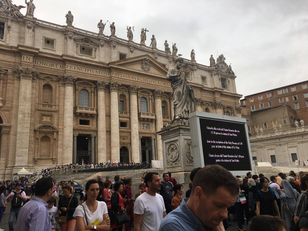Pilgrims await the Scavi Tour at the Vatican. (Courtesy Photo)