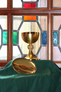 This chalice and paten were given by Pope Saint John Paul II to then Msgr. Dennis M. Schnurr on October 22, 1993 in Rome. These gifts were in recognition for his services in coordinating the World Youth Day celebration in Denver in 1993. (Courtesy Photo)