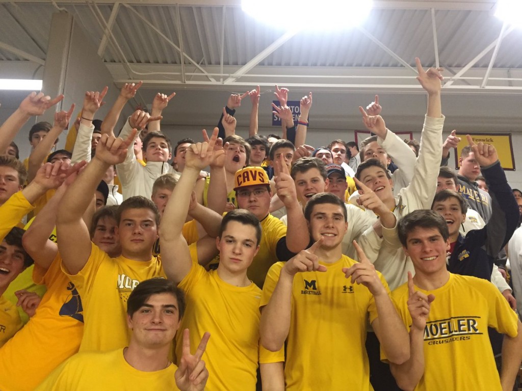 Men of Moeller cheering on their Crusaders. (courtesy Photo)