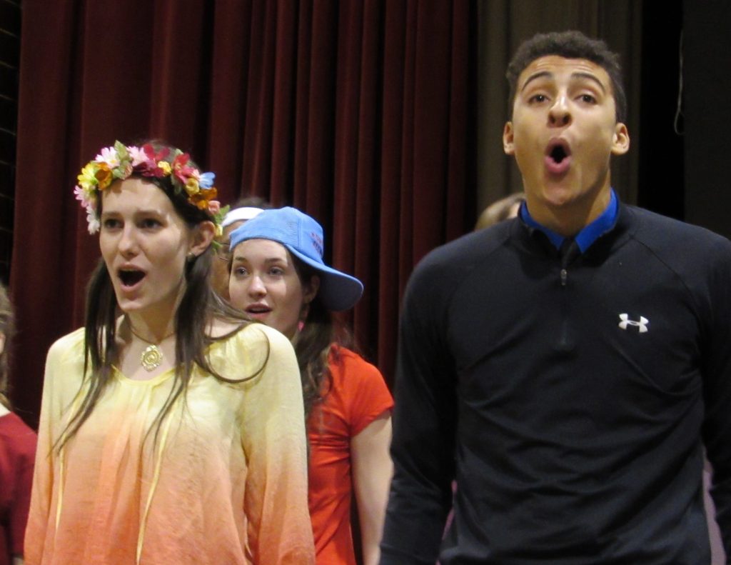 Kaitrin and Kam of Lehman High School perform in the Musical Godspell (Courtesy Photo)