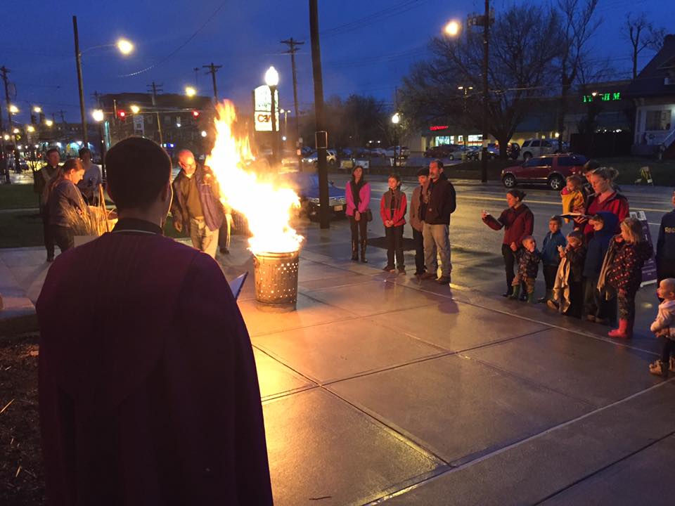 Pam Burning Ceremony on Ash Wednesday Eve at St. Cecilia in Oakley. (Courtesy Photo)