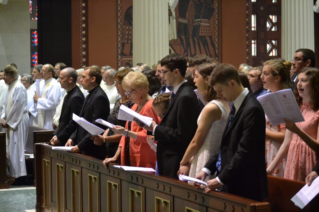 The congregation sing the Litany of Supplication (CT Photo/Greg Hartman)