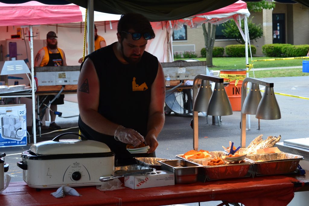 Hot grill on a hot day! So grateful for our dedicated festival volunteers (CT Photo/Greg Hartman)