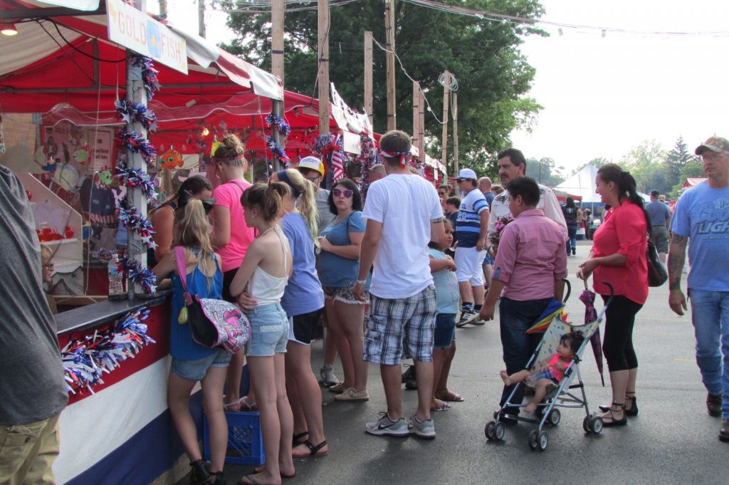 In line at Assumption (CT Photo/Gail Finke)