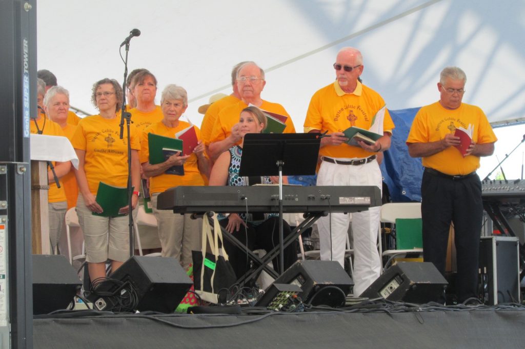 One time when the “Celtic Alleluia” really was: Singers from St. Anthony and several other nearby parishes sang the Celtic Mass setting and a variety of hymns with connections to Ireland, including a haunting “Old Irish Blessing” and the Marian hymn “Our Lady of Knock.” (CT Photo/Gail Finke)