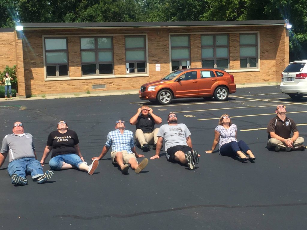 The parking lot at Roger Bacon High School was a great place to witness the solar eclipse (Courtesy Photo)