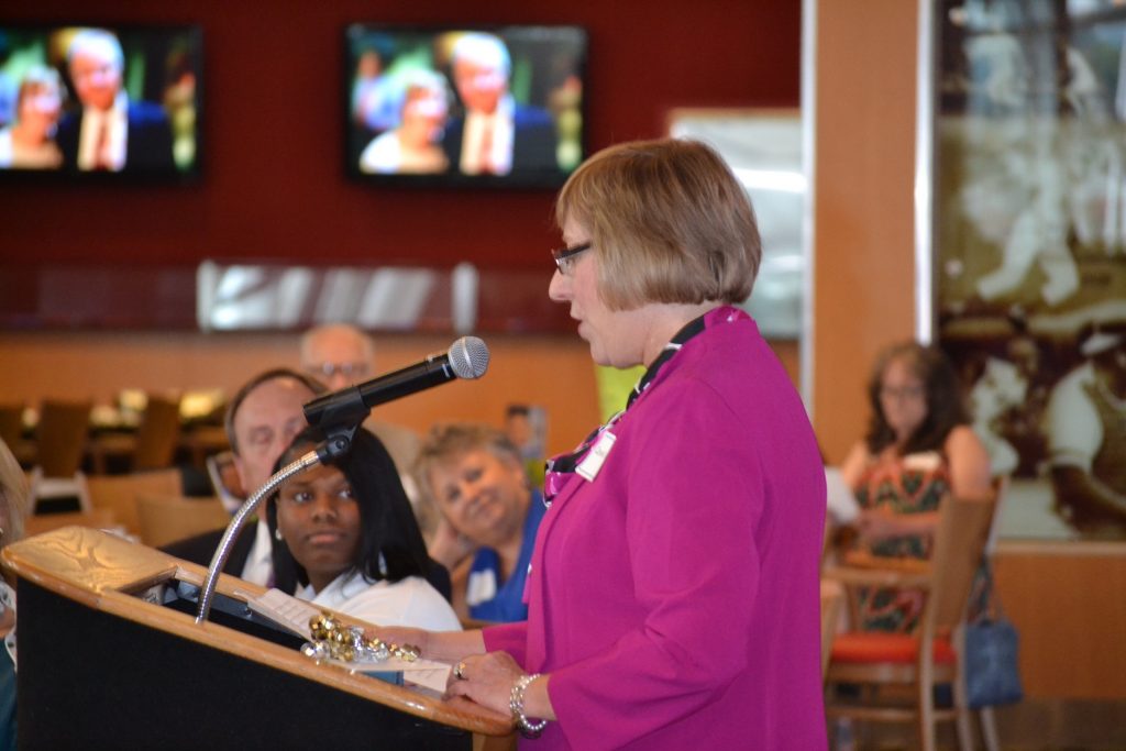 Carol Stevie addresses the attendees of the CISE Kickoff 2017)