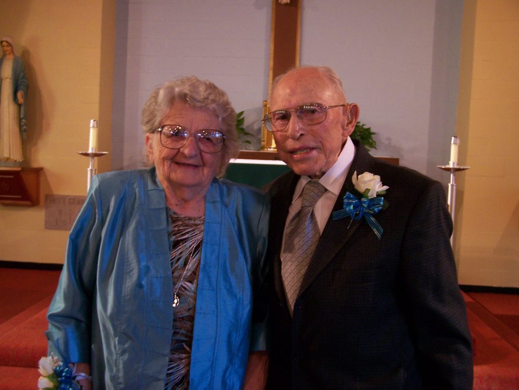 Rita and Charles Hawkins are pictured on the occasion of their 65th wedding anniversary. They’ll celebrate 70 years together in September. (Courtesy Photo)