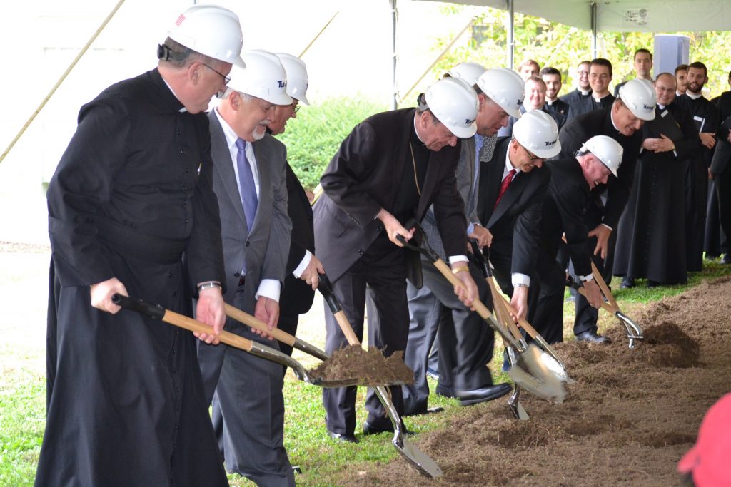 Groundbreaking for the addition to Mount Saint Mary's Seminary, November 2, 2017 (CT Photo/Greg Hartman)