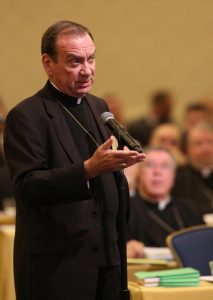 Archbishop Dennis M. Schnurr of Cincinnati speaks Nov. 13 during the fall general assembly of the U.S. Conference of Catholic Bishops in Baltimore. (CNS photo/Bob Roller)