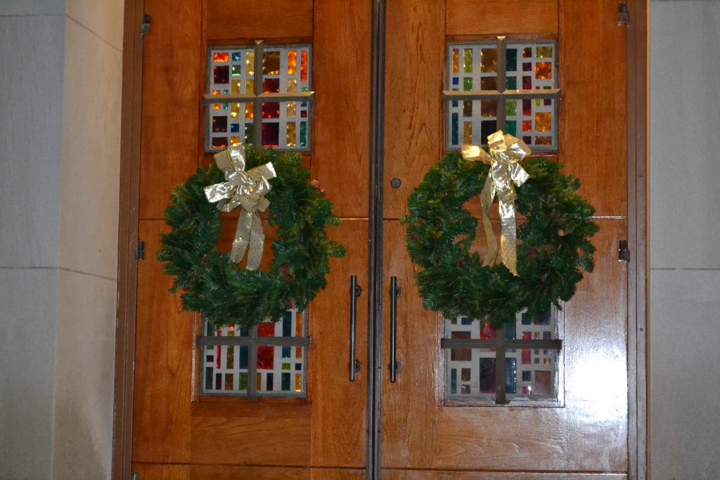 Decorations almost complete for the Joyous Season of Christmas at Guardian Angels (CT Photo/Greg Hartman)