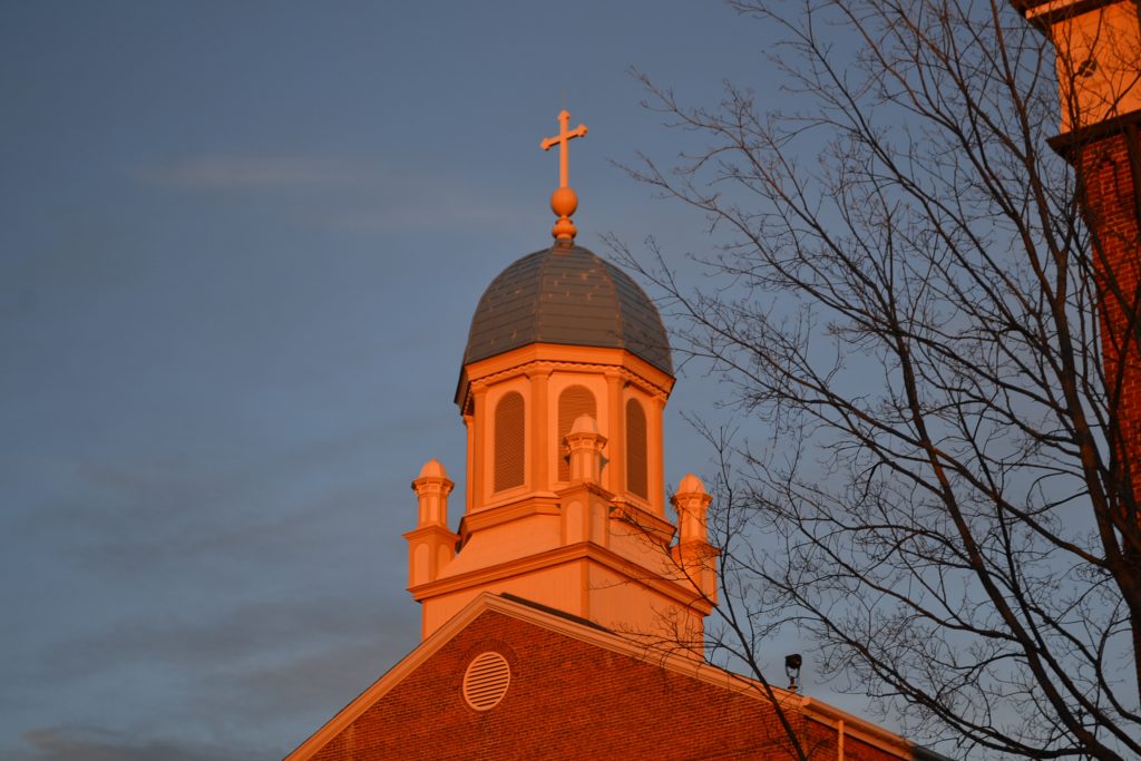 UD's Immaculate Conception Chapel at sunset for Christmas at UD. (CT Photo/Greg Hartman)