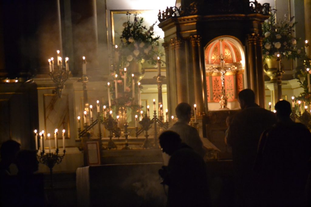 Where Darkness, light, and fragrance collide during the Rorate Mass (CT Photo/Greg Hartman)