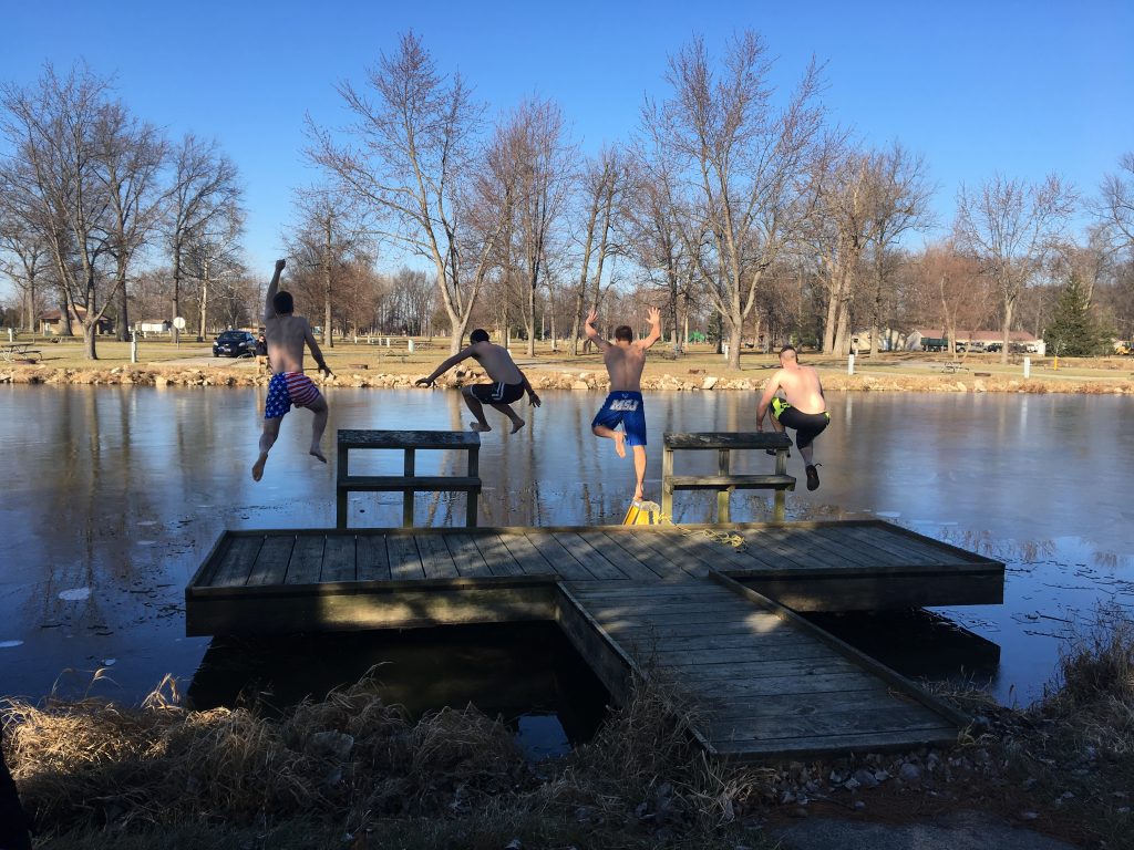 The annual New Year's plunge in Fort Loramie began 2017. (Courtesy Photo)