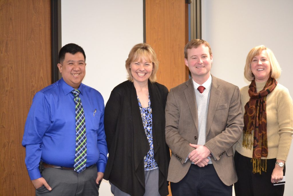 The Stewardship Office of the Archdiocese of Cincinnati from left to right, Ryan Lopez, Leslie Odioso, David Kissel, Nancy Dragen. (CT Photo/Greg Hartman)