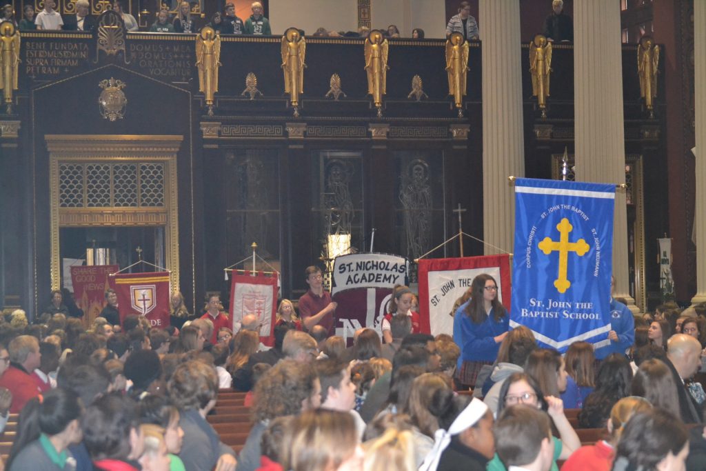 A highlight of Catholic Schools Week is the annual Catholic Schools week Mass at St. Peter in Chains Cathedral (CT Photo/Greg Hartman)