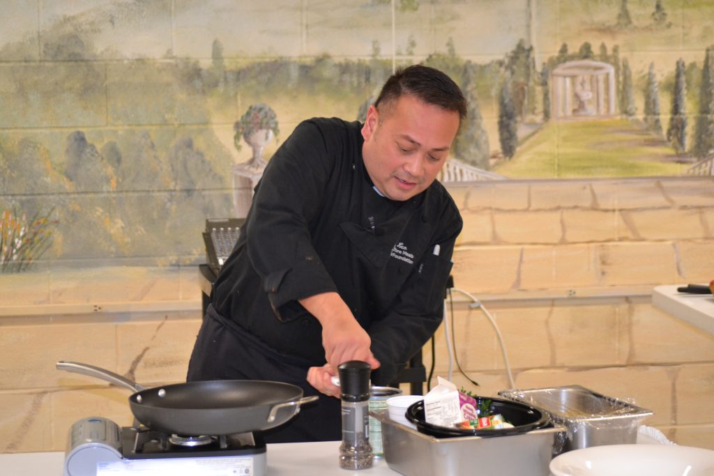 Father Leo Patalinghug prepares his demonstration.