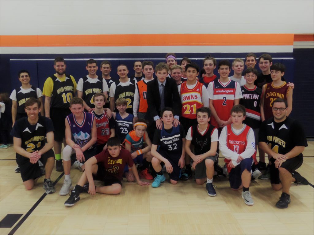 Cardinal Pacelli’s eighth graders compete against the Minor Prophets from Mount St. Mary’s Seminary basketball 