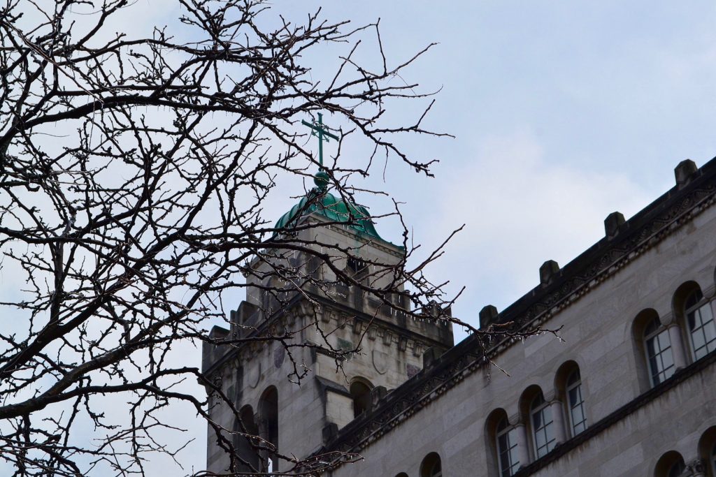 St. Louis Church Downtown Cincinnati on a wintry day. (CT Photo/Greg Hartman)