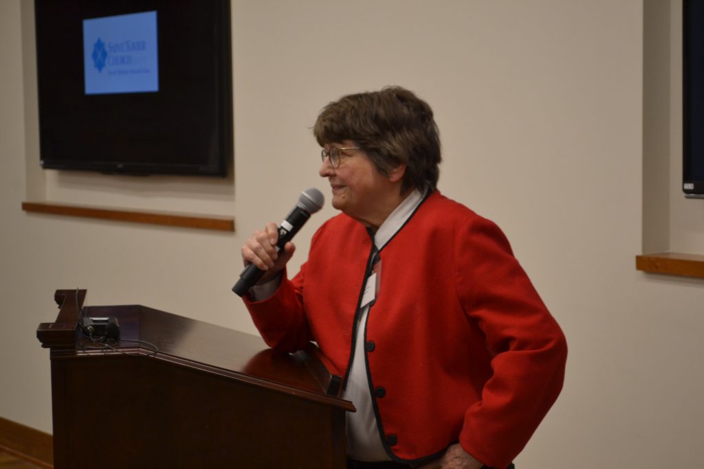 Sister Helen Prejean speaking to the 74th annual Salesian Guild (CT Photo/Greg Hartman)