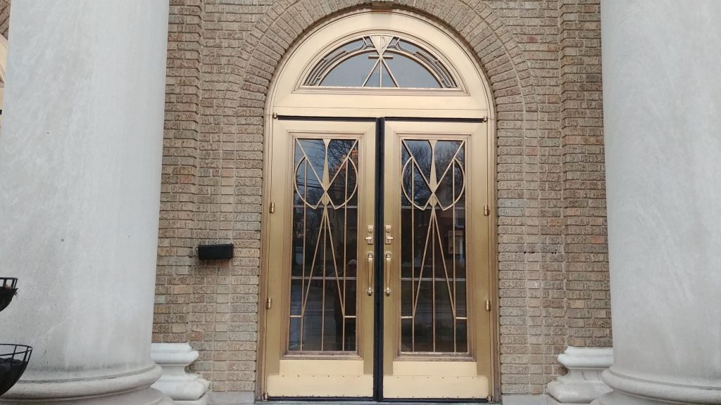 The doors at St. Martin of Tours Parish in Cheviot on Holy Thursday Morning. (CT Photo/Greg Hartman)