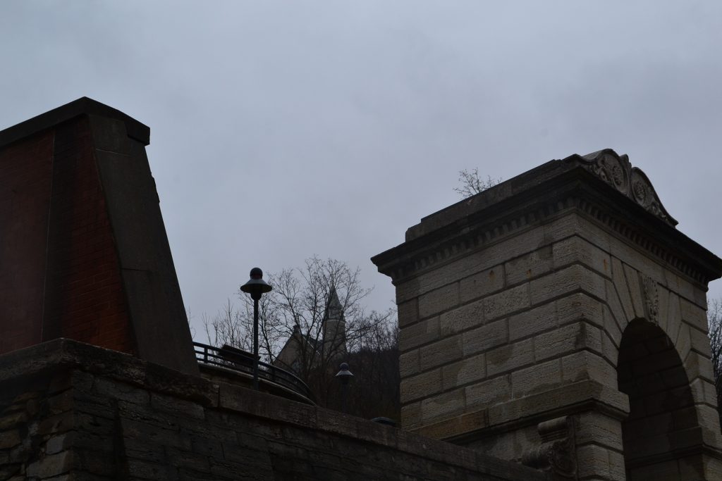 From the first entry to Praying the Steps to a steep ascent to Holy Cross Immaculata, rain or shine the faithful are there. (CT Photo/Greg Hartman)