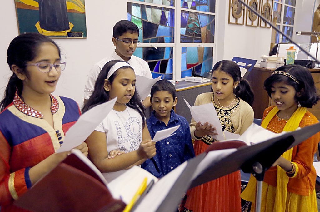 Children sing during the Lenten Prayer Service for Christian Unity and Religious Freedom at St. Anthony of Padua Maronite Catholic Church in Cincinnati Saturday, Mar. 10, 2018. (CT Photo/E.L. Hubbard)