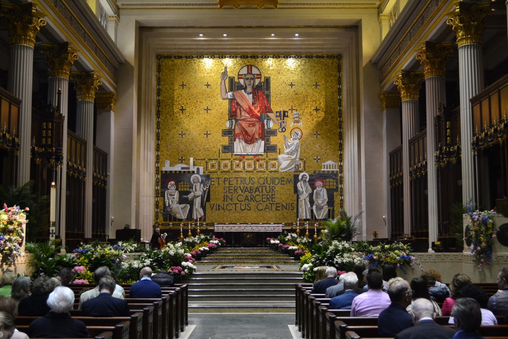 By 10:30 a.m. the Cathedral was half full for the 11:00 a.m. Easter Mass. (CT Photo/Greg Hartman)