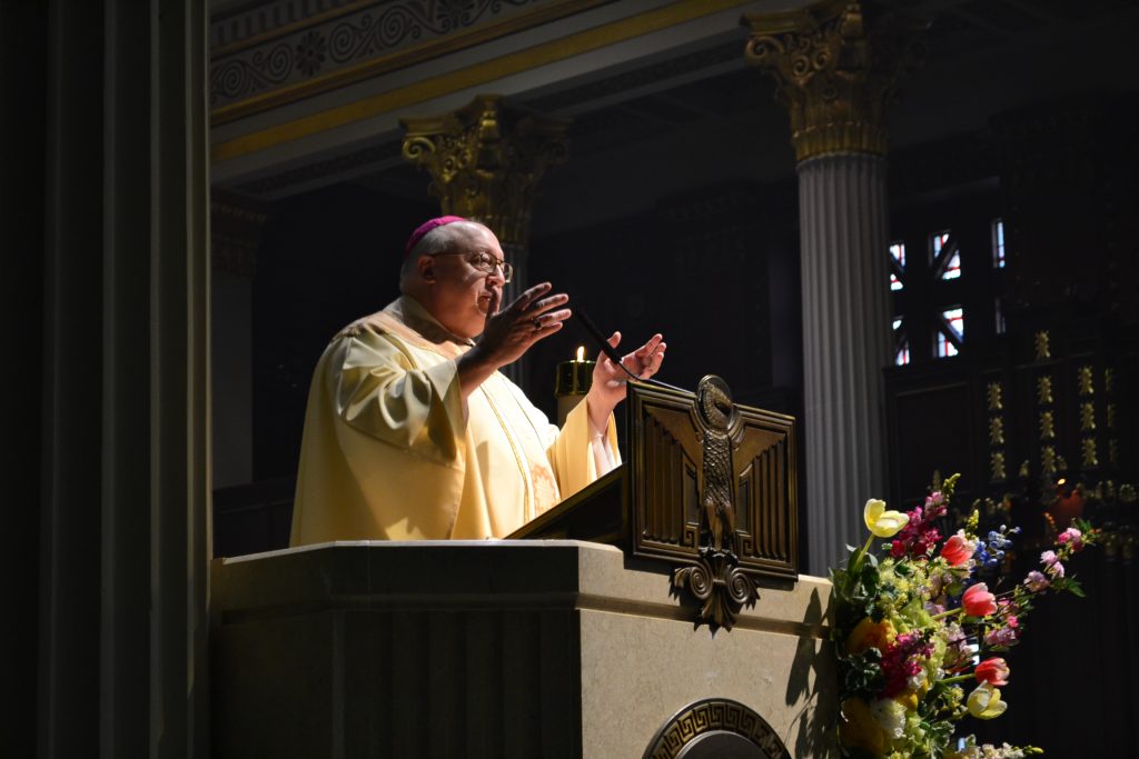 "Jesus Christ's death certificate is our birth certificate." Bishop Joseph Binzer (CT Photo/Greg Hartman)