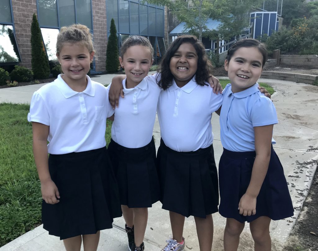 Good Shepherd Catholic Montessori students smile for the camera on the first day of school 2018. (Courtesy Photo)