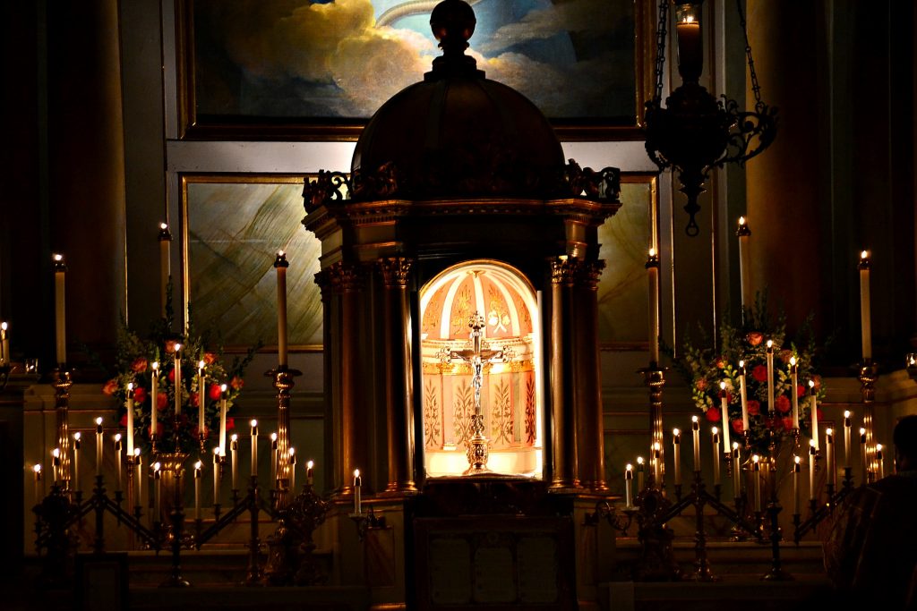 "The light shines in the darkness, and the darkness has not overcome it."(John 1:5) Rorate Mass Old St Mary, Dec 15, 2018 (CT Photo/Greg Hartman)