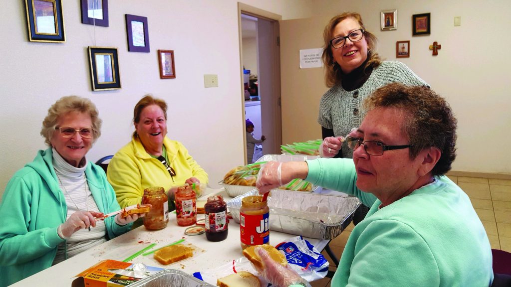 Pictures from left to right Sister Marita Beumer, a Sister from another congregation, a volunteer from El Paso, and Sister Ann Clark (Courtesy Photo)