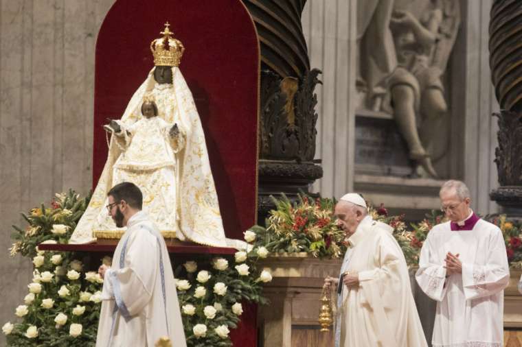 Pope Francis celebrates Mass for Solemnity of Mary, Mother of God Jan. 1, 2020. Credit: Pablo Esparza/CNA.