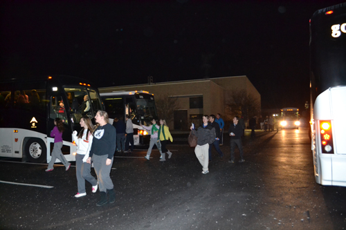 People left the prayer service straight for the buses that would take them to Washington D.C.