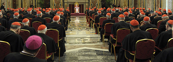 Pope Benedict XVI addresses cardinals on final day of papacy at Vatican City